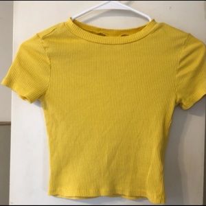 H&M yellow ribbed top